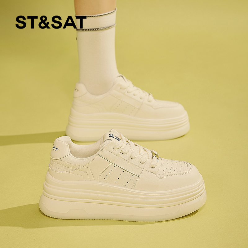 星期六6cm厚底小白鞋女款休闲鞋