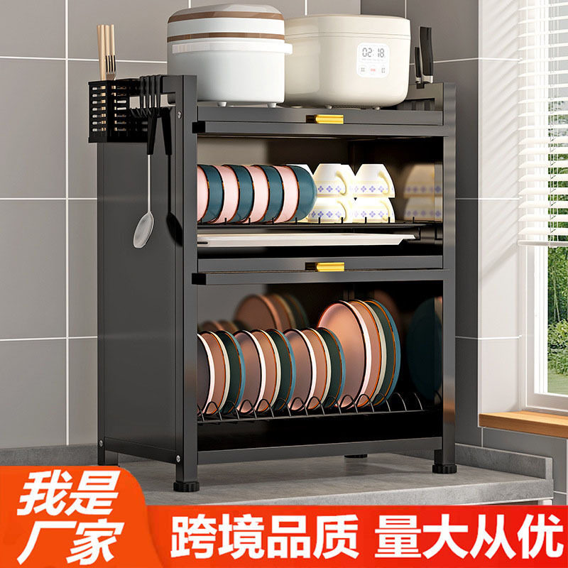 新款 霸州厨房碗碟置物架翻盖碗柜台面防尘碗筷收纳盒碗盘沥水架