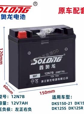 正品鑫奥龙机车免维护电瓶 适用HJ125-30 DK125R DKS150 DK150