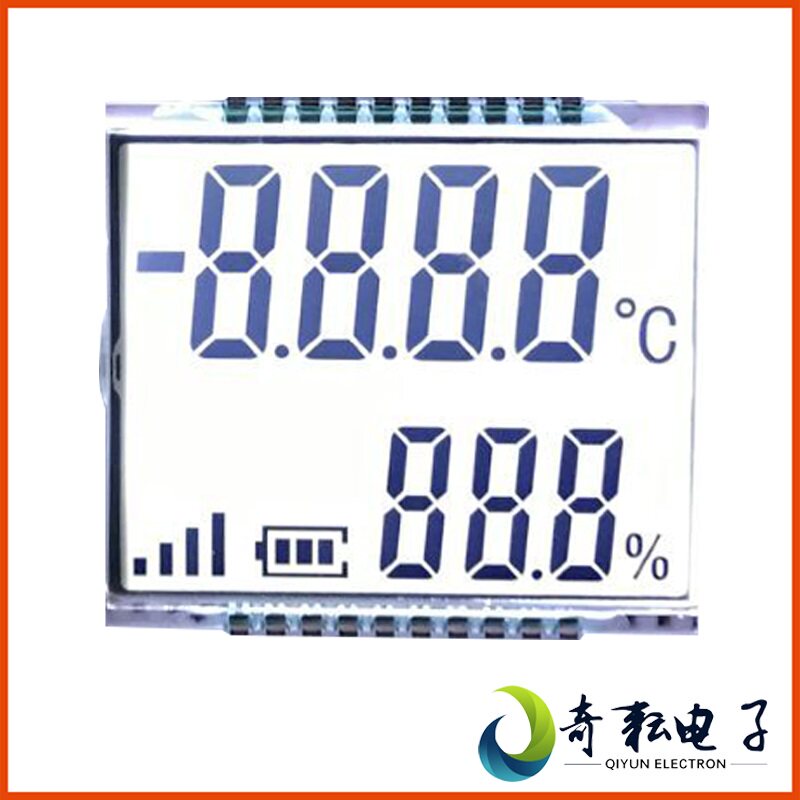双排8字段式液晶屏TN段码lcd屏温湿度液晶显示屏QYT12429可用1621