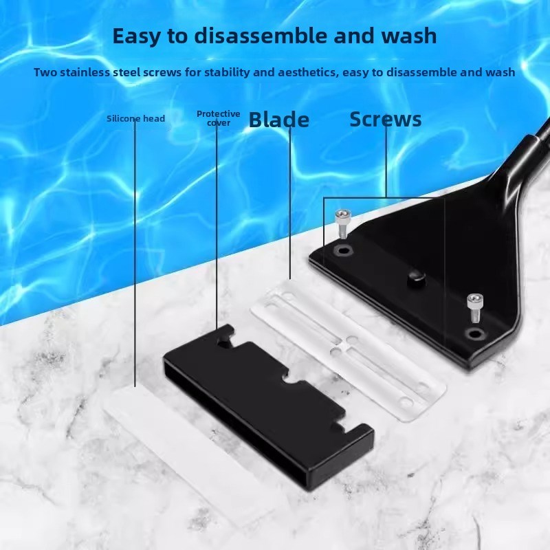 Wowelang三合一铝合金刮藻器草槽水生植物长柄刷鱼缸内壁除藻硅胶