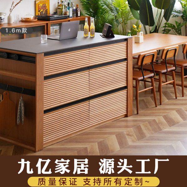 樱桃木开森岛台实木岩板岛台抽拉伸缩黑胡桃木中岛餐边柜餐桌一体,住宅家具,岛台餐桌,淘宝优惠券,粉丝福利购,淘宝优惠卷