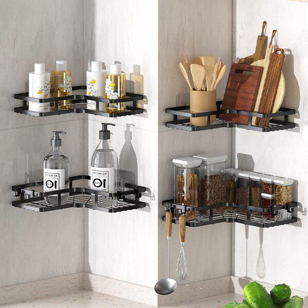 浴室三角置物架墙上免打孔卫生间洗漱台阳台厕所厨房转角双层架子