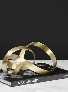 现代轻奢样板房间软装饰品桌面金属几何摆件售楼处X酒店会所玄关