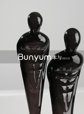 现代轻奢售楼处展厅家居r样板房间软装饰品电视柜创意人物雕塑摆