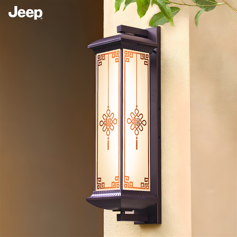 新中式太阳e能复古壁灯别墅庭院户外防水大门口两侧柱子墙灯免接