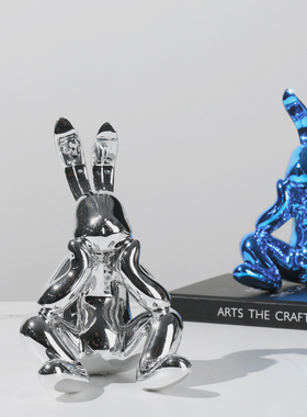 简约现代轻奢艺术j卡通兔子造型雕塑摆件样板房间家居创意软装饰