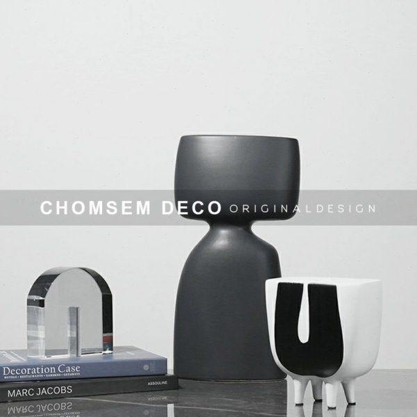 简约现代黑白卡通软装饰品插花器样板房间餐桌茶几花瓶玄关摆件,家居饰品,花瓶,淘宝优惠券,粉丝福利购,淘宝优惠卷