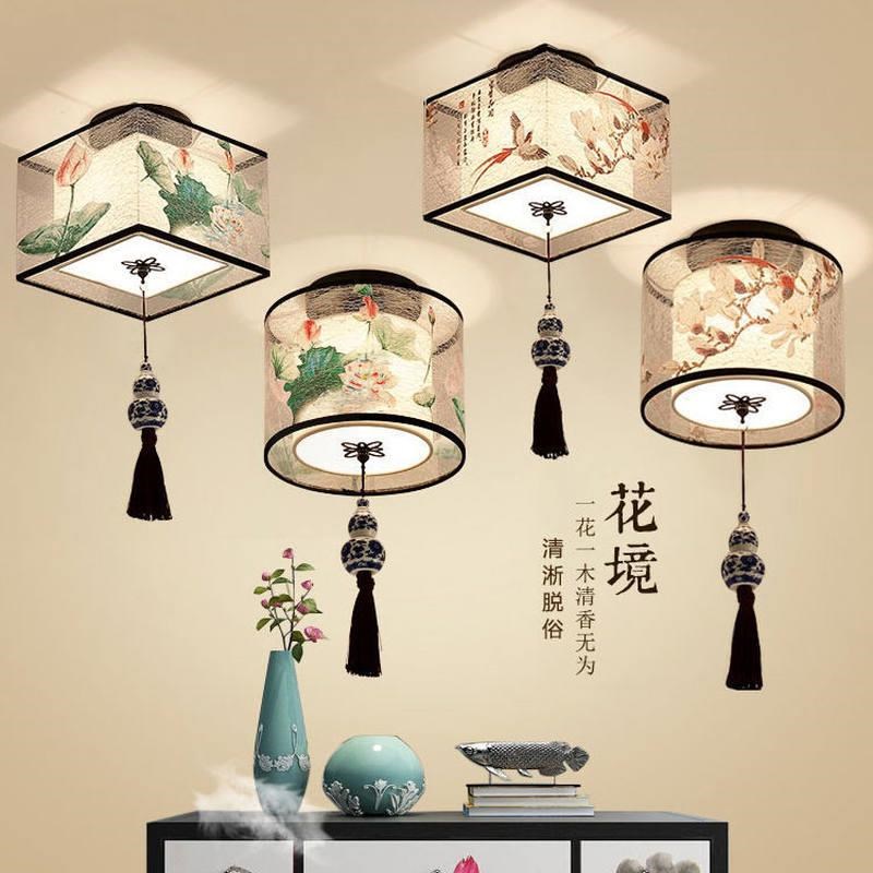欧光恋 新中式过道灯吊坠入户玄光灯阳台灯走R廊楼梯灯小吸顶灯具