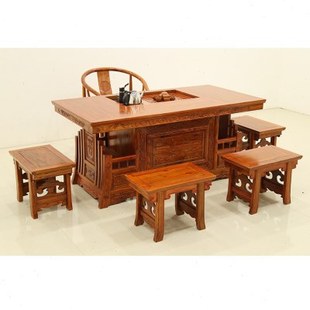 战国将军台茶桌 全实木仿明清古典茶桌 明清家具茶道桌茶桌椅组合
