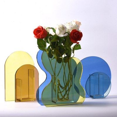 现代简约创意水晶玻璃花器摆件样板间售楼部酒店电视柜茶几装饰品,家居饰品,花瓶,淘宝优惠券,粉丝福利购,淘宝优惠卷