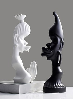 非洲人情侣树脂摆件n软装饰品办公室书房客厅书架摆设树脂工艺品