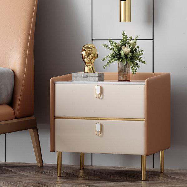 网红实木岩板床头柜简约现代轻奢北欧皮质卧室高级感整装卧室储物,住宅家具,床头柜,淘宝优惠券,粉丝福利购,淘宝优惠卷