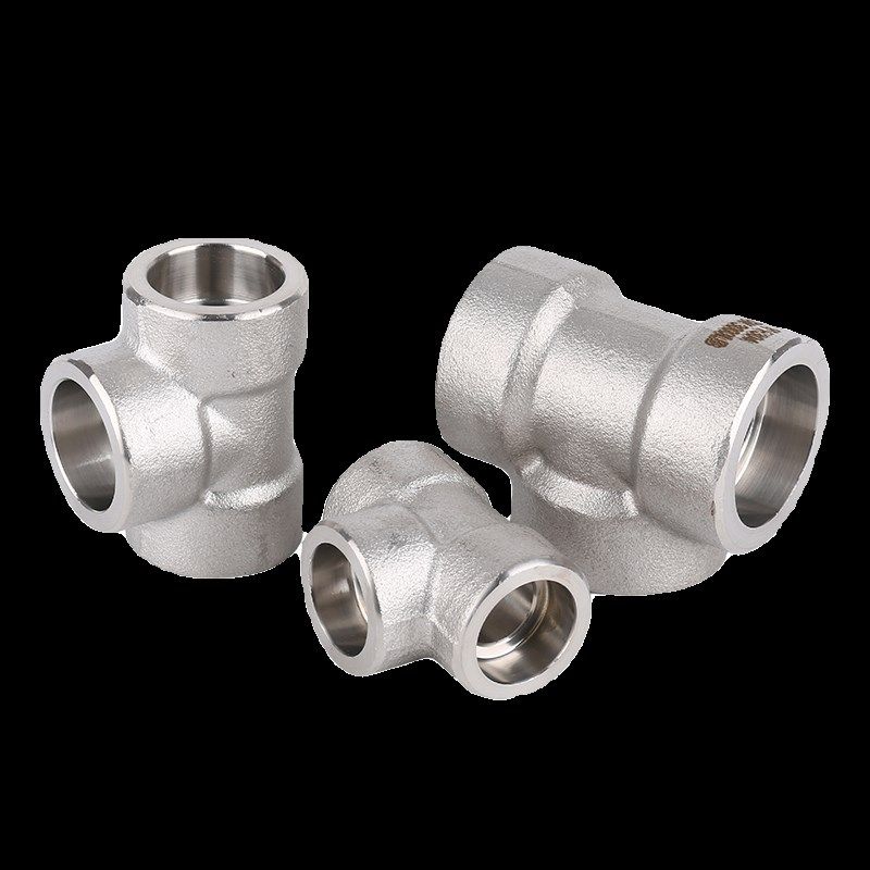 304不锈钢高压承插焊接式三通316LCL3000LB锻造加厚SW变径T型管件