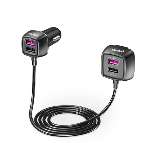 一拖四3车载充电器前后排4USB充电手机QC3.0快充点烟器车充转换器
