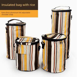 饭盒保温袋特大号手提袋特厚双层防水牛津布铝箔圆形提锅防护背袋