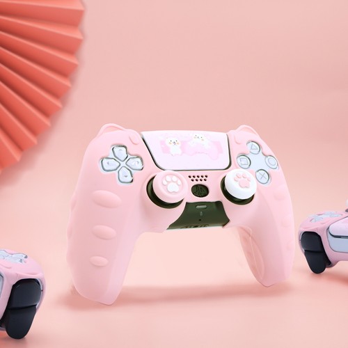 索尼SONY PS5手柄套保护套硅胶套可爱猫爪p5套送触屏贴纸