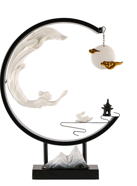 新中式禅意高端风格摆件灯圈家居客厅玄关电视柜酒柜Y装饰工艺礼