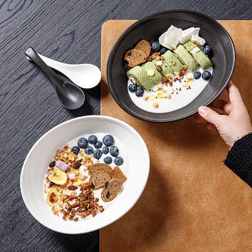 高级感酸奶碗家用高颜值早餐燕麦碗餐厅酒店水果甜品沙拉碗陶瓷碗