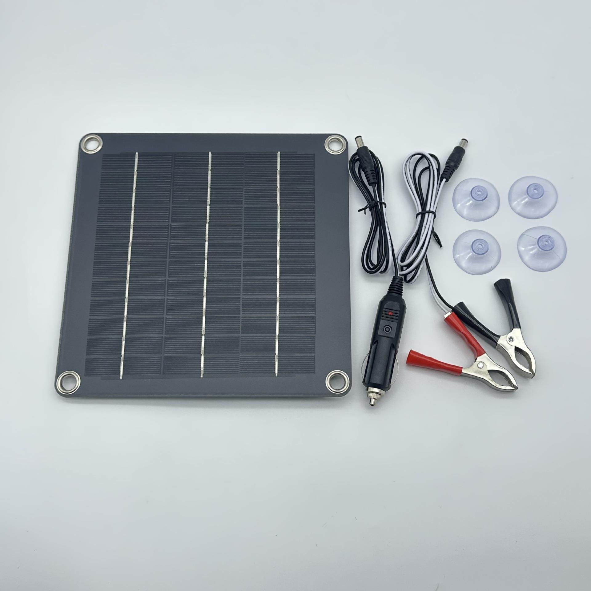 10W12V单晶便携式太阳能电池板涓流充电器汽车维护