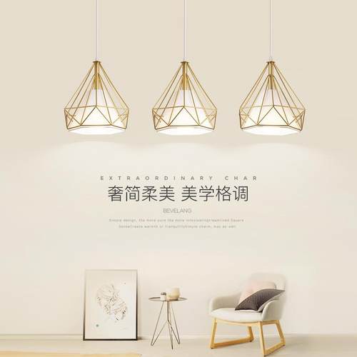 现代简约工业风吊灯创意个性复古灯具酒吧台铁艺三头北欧餐厅吊灯