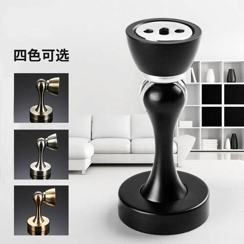 新款黑色门吸门碰 不锈钢磁性门吸 静音强磁地吸 锌合金墙吸门碰