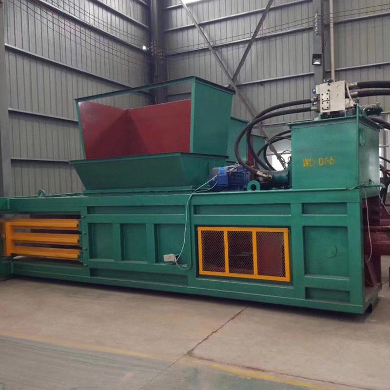 卧式废纸皮打包机 全自动输送机进料压包机 废旧轮胎压块打捆机