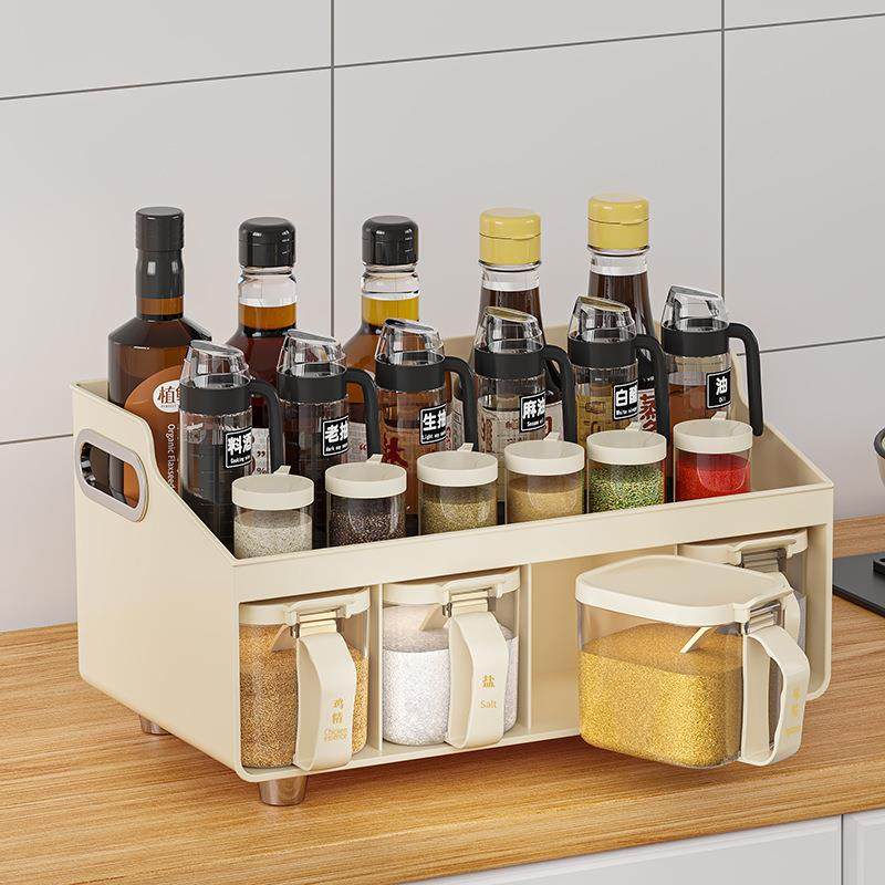 厨房多功能调味料收纳架套装一体式调味盒置物架带勺子防潮调料罐,厨房/烹饪用具,调味瓶罐/调料研磨器,淘宝优惠券,粉丝福利购,淘宝优惠卷