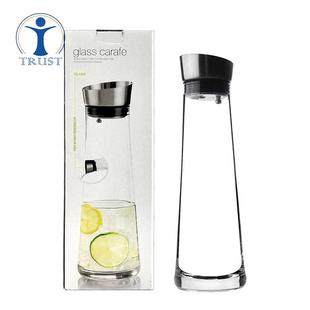 水晶玻璃耐热玻璃冷凉水壶不锈钢盖子泡茶壶现货供应1Ll玻璃水壶