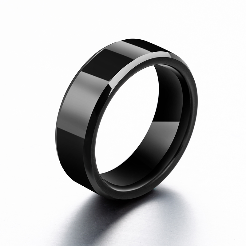 戒指男潮人钨金钢欧美简约复古学生个性刻字单身食指X男生黑色指