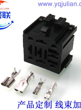DJJ7094-2.8-6.3-21黑色 汽车线束插头2孔接插件 连接器 配端子9P