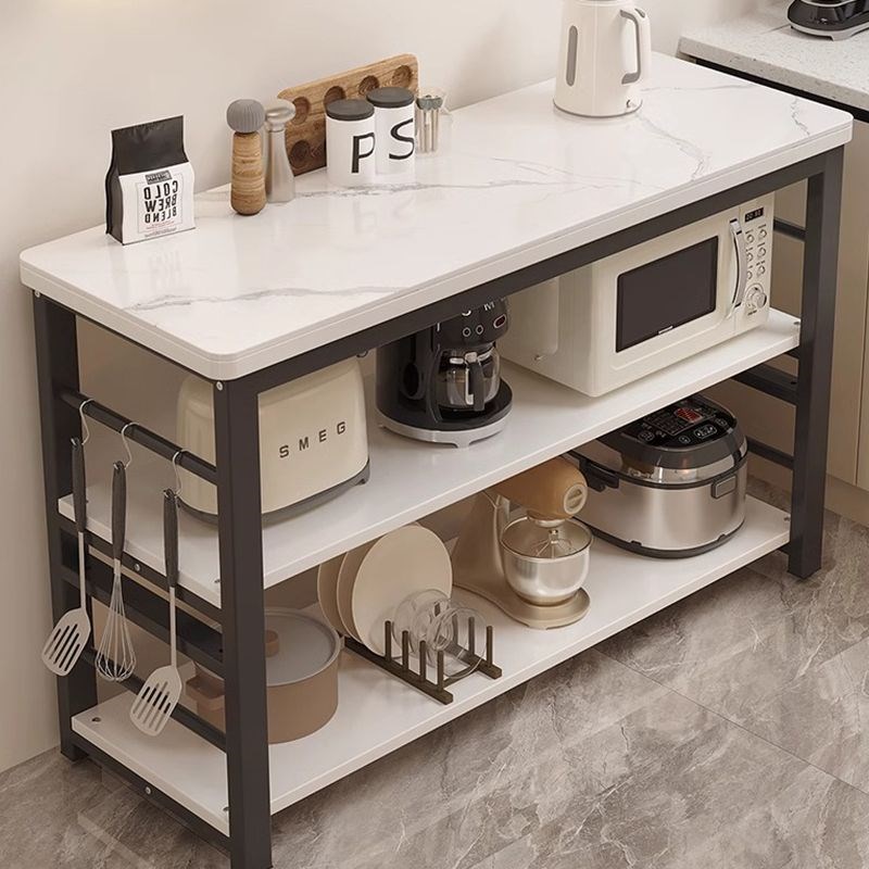 岩板厨房置物架切菜桌子落地家用备E餐操作台微波炉烤箱多层收纳