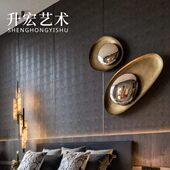 艺术装 不锈钢叶子水滴壁饰沙发背景墙面装 饰壁挂件客厅餐厅软装 置