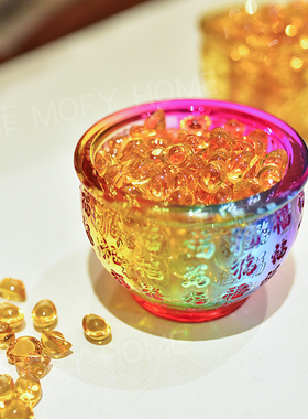 百福缸摆件七彩水晶元宝客厅玄关家居装L饰品工艺品开业乔迁礼物