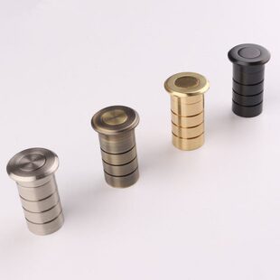 全铜插销防尘器黑色地插销子母门双开门盖加厚暗插销防尘器防沙筒