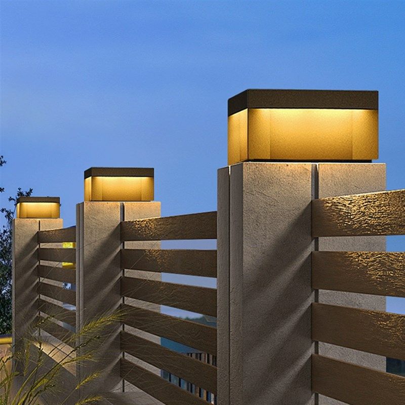 户外太阳能柱头灯k室外现代别墅大门围墙装饰柱子灯花园防水庭院