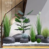 北欧咖色玻璃钢花器简约花钵造景花箱室内外大型花盆花园落地花槽