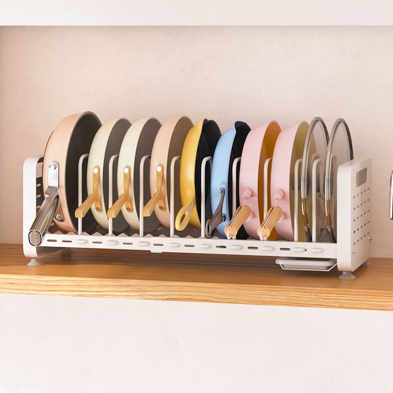 6QCS可伸缩厨房锅架置物架沥水橱柜吊柜内放锅架T子家用盘子锅具