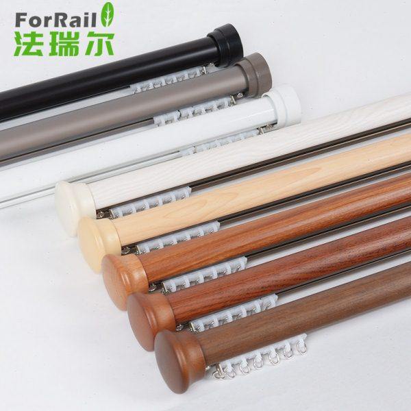法瑞尔极简罗马杆滑轮窗帘杆仿实木单双轨侧装加厚铝合金窗帘轨道,居家布艺,窗帘杆/罗马杆,淘宝优惠券,粉丝福利购,淘宝优惠卷