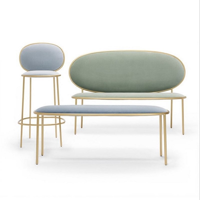 北欧沙发长椅f美容店等候椅会客厅接待连排椅酒店发廊休息沙发椅