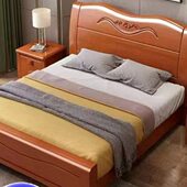 实木床1.8米双人床1.2 床经济型主卧婚床 1.5米单人床主卧现代中式