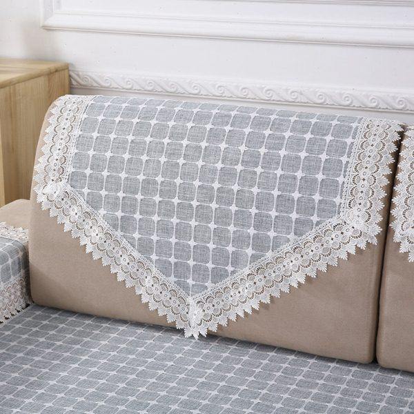防滑靠背巾沙发扶手巾布艺防尘四季四季通用格子简约现代沙发垫套