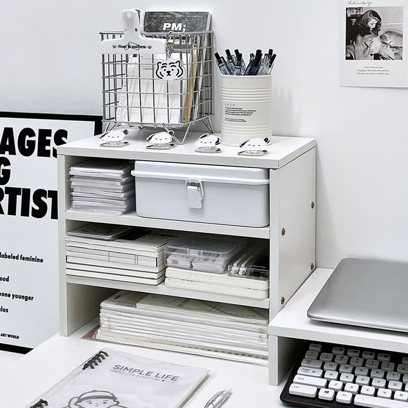 台式桌面架子笔记本电脑增高架宿舍办公桌显示器置物架电脑带抽屉