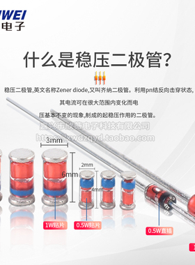 0.5W 1/2W稳压管1W二极管1N4733 1N4733A直插L34贴片ZMM 5V1 5.1V