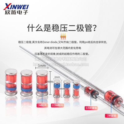 0.5W 1/2W稳压管1W二极管1N4733 1N4733A直插L34贴片ZMM 5V1 5.1V