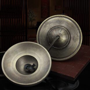 尼泊尔铜制八吉祥碰铃家居工艺品纯铜皮绳手工撞铃铃铜钹用具