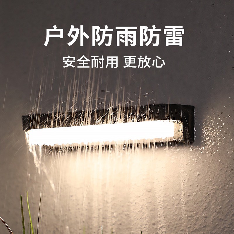 太阳能室外壁灯户外庭院门口w灯防水别墅花园外墙灯感应过道楼梯