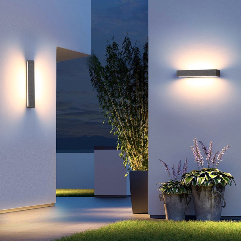 太阳能壁灯别墅外墙灯防水庭院灯户外楼梯过道灯T阳台简约长条壁