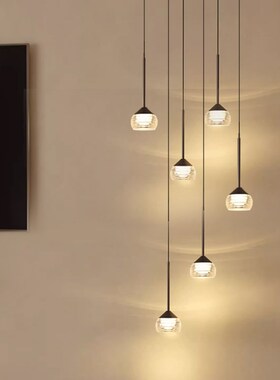 2025b新款楼梯吊灯loft公寓复式楼现代简约别墅挑空旋转楼梯间吊