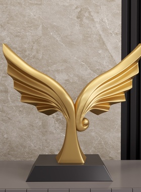 现代简约轻奢大鹏展翅摆件桌面客厅办公室做O生意大气装饰品送领